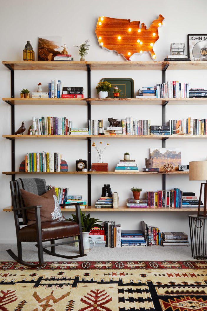 Wall Mounted Shelving: 6 Shelf Unit 72"H