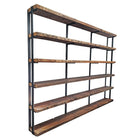 Wall Mounted Shelving Unit: 6 Shelf with Bookends 72