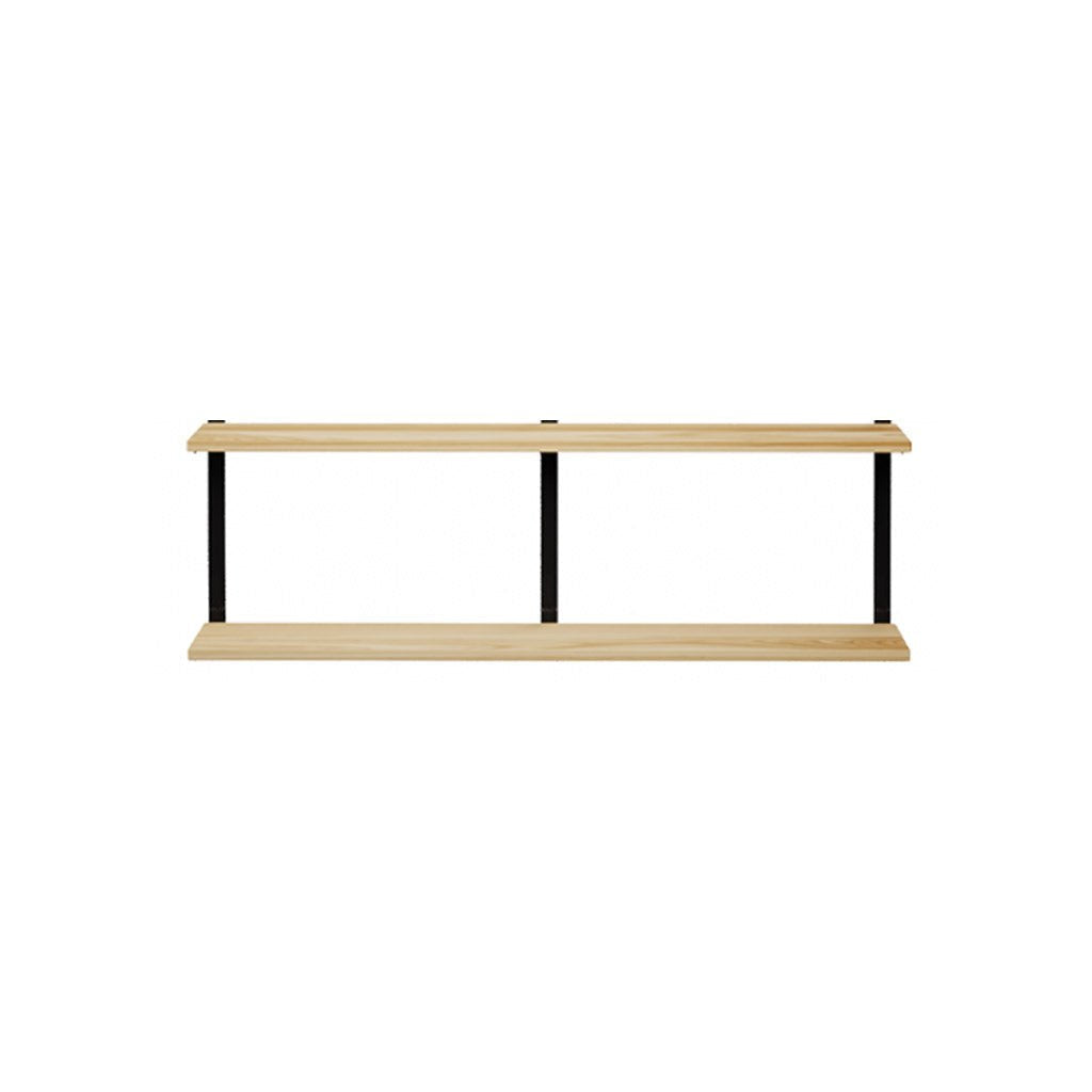 2 tier bookshelves with 3 wall mount shelf brackets by Vault Furniture. 60"x19.5"