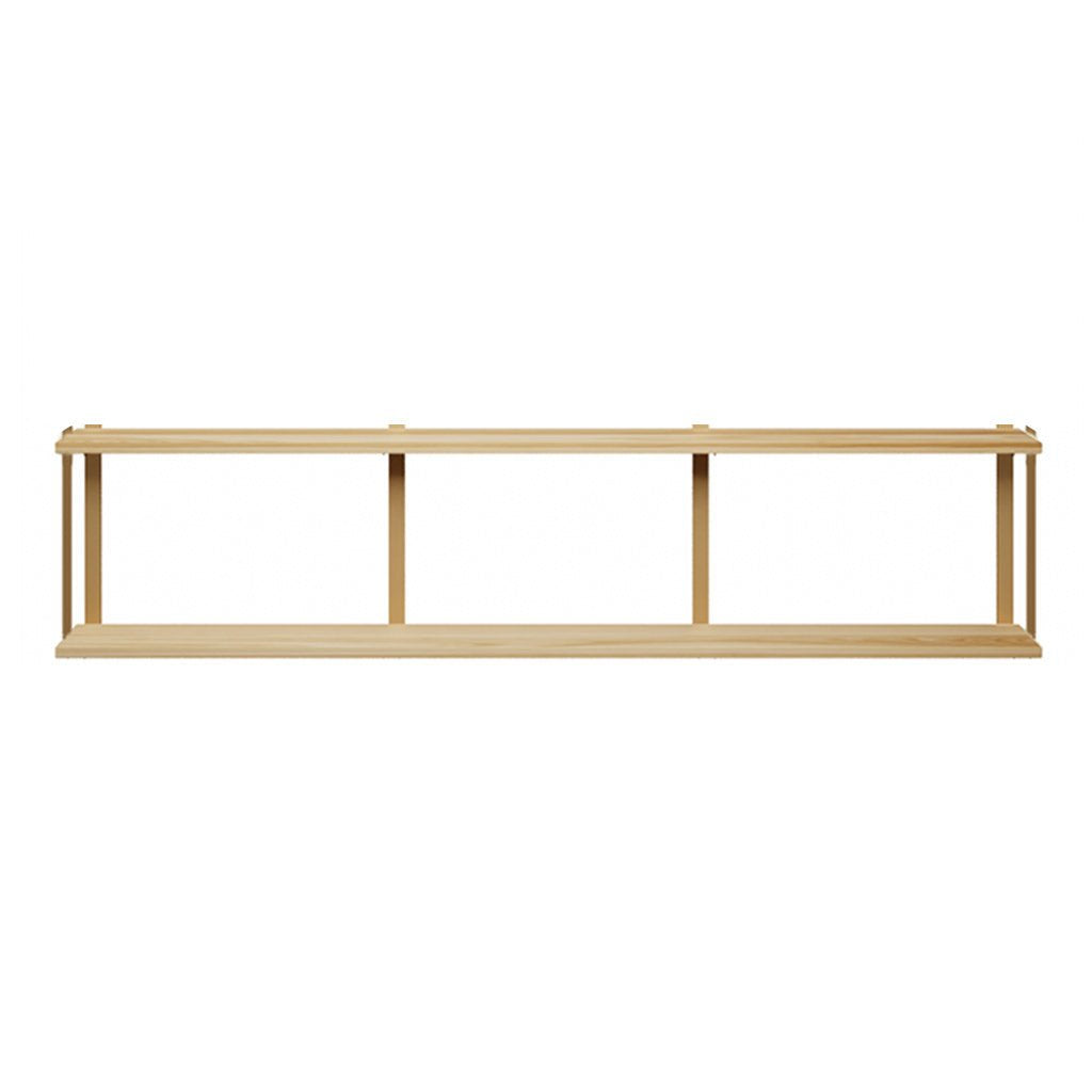 2 tier floating wall shelves with heavy duty brackets by vault furniture. 84"x19.5"