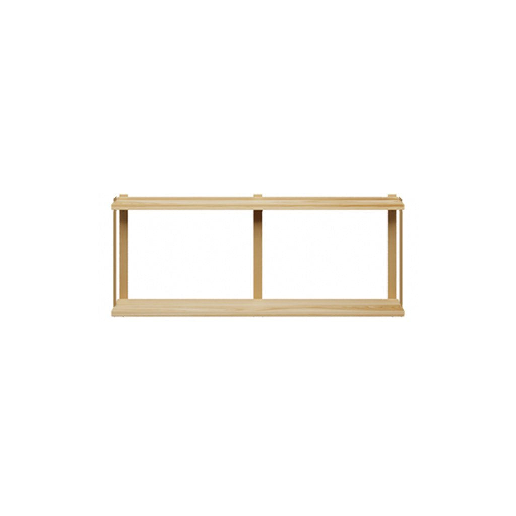 2 tier bookshelves handmade in USA with ash and heavy duty steel shelf brackets. 48"x19.5"