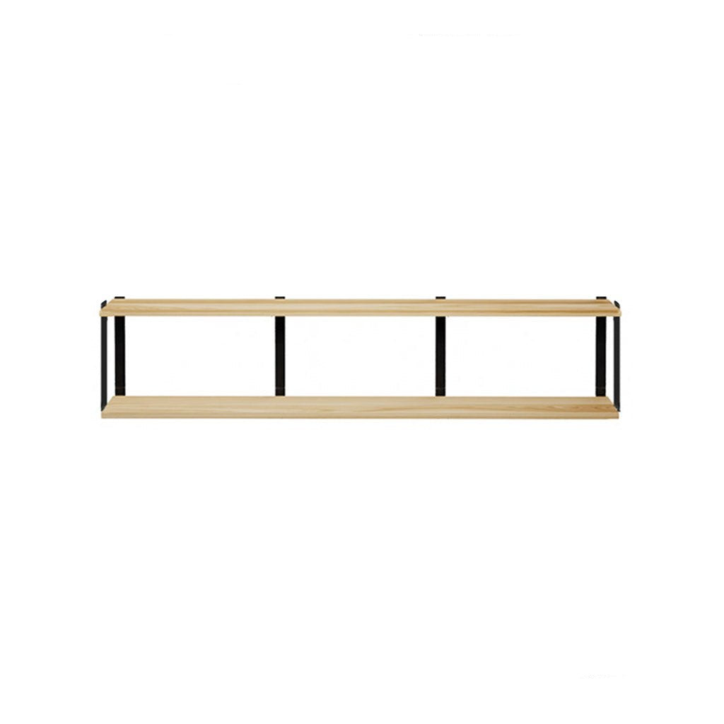 2 tier shelving unit ash black bookend brackets by Vault Furniture. 72"x16"