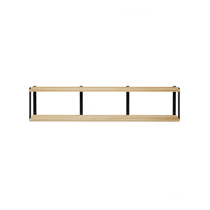 2 tier shelving unit ash black bookend brackets by Vault Furniture. 72"x16"