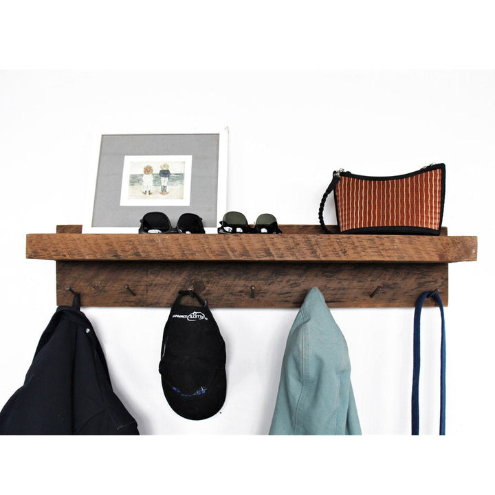 Wall Mounted Reclaimed Wood Coat Rack