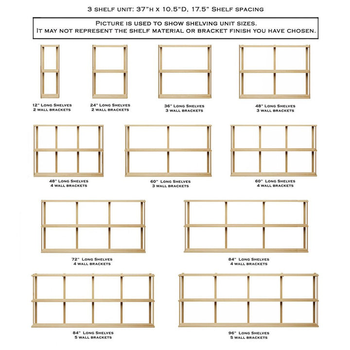 3 tier floating wall bookshelf sizes by vault furniture