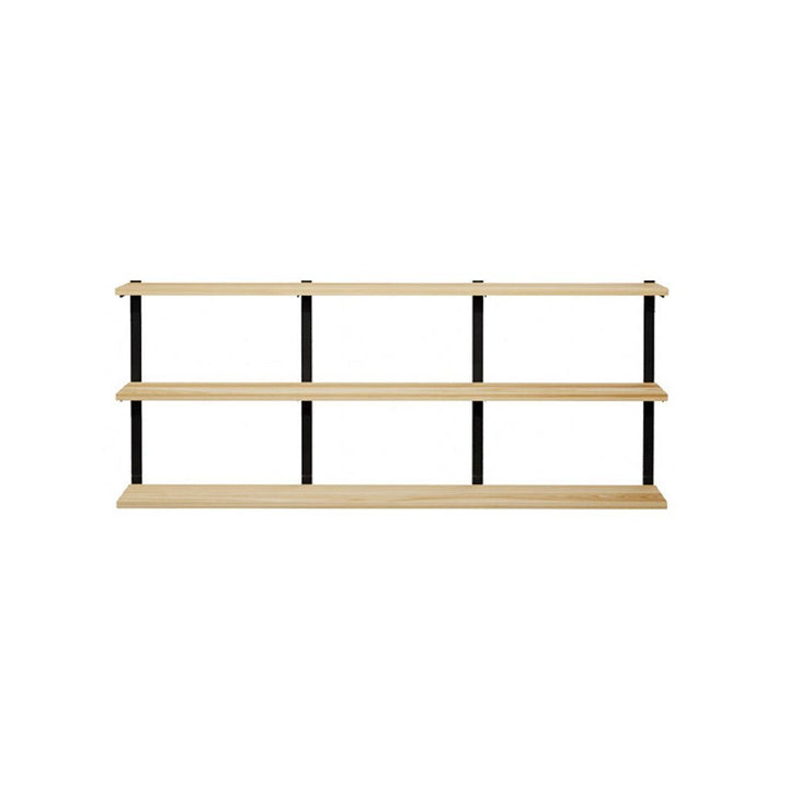 3 tier bookshelves in ash with black brackets by Vault Furniture. 72"x30"