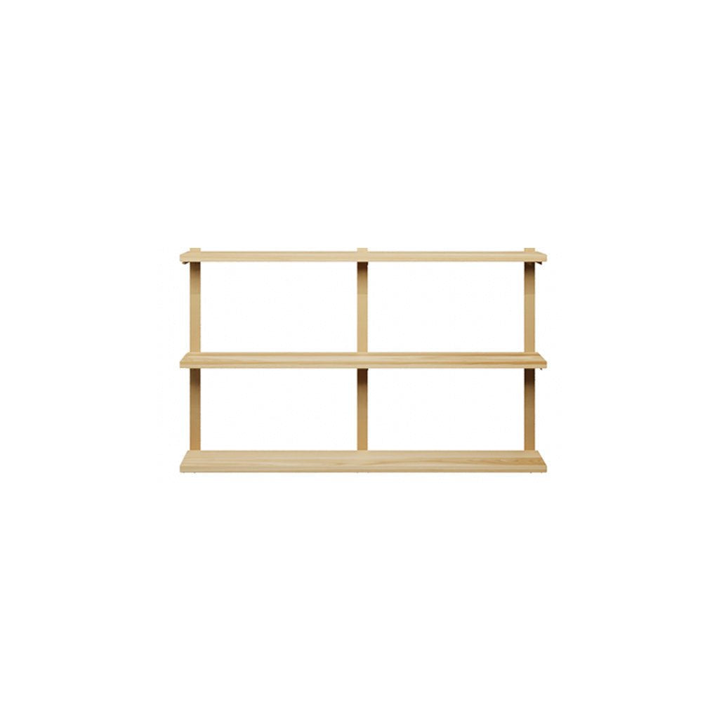 3 tier shelving unit ash with brass brackets by Vault Furniture. 48"x30"