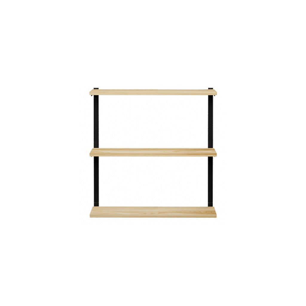 3 tier wood shelves with heavy duty shelf brackets by Vault Furniture. 36"x37