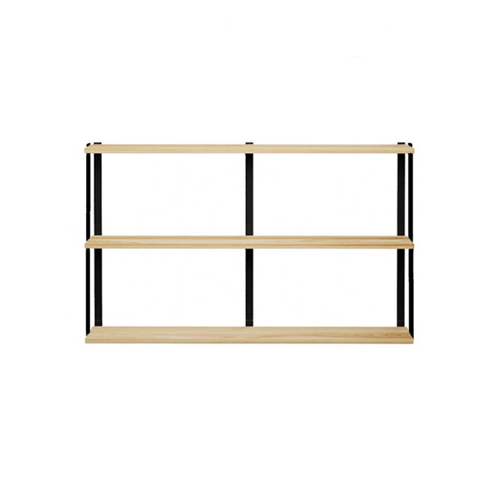 3 tier wood shelves with bookend brackets for wall mounting by Vault Furniture. 60"x37"