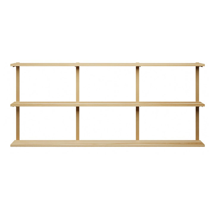 3 tier shelving unit with heavy duty shelf brackets in ash and black. 84"x37"