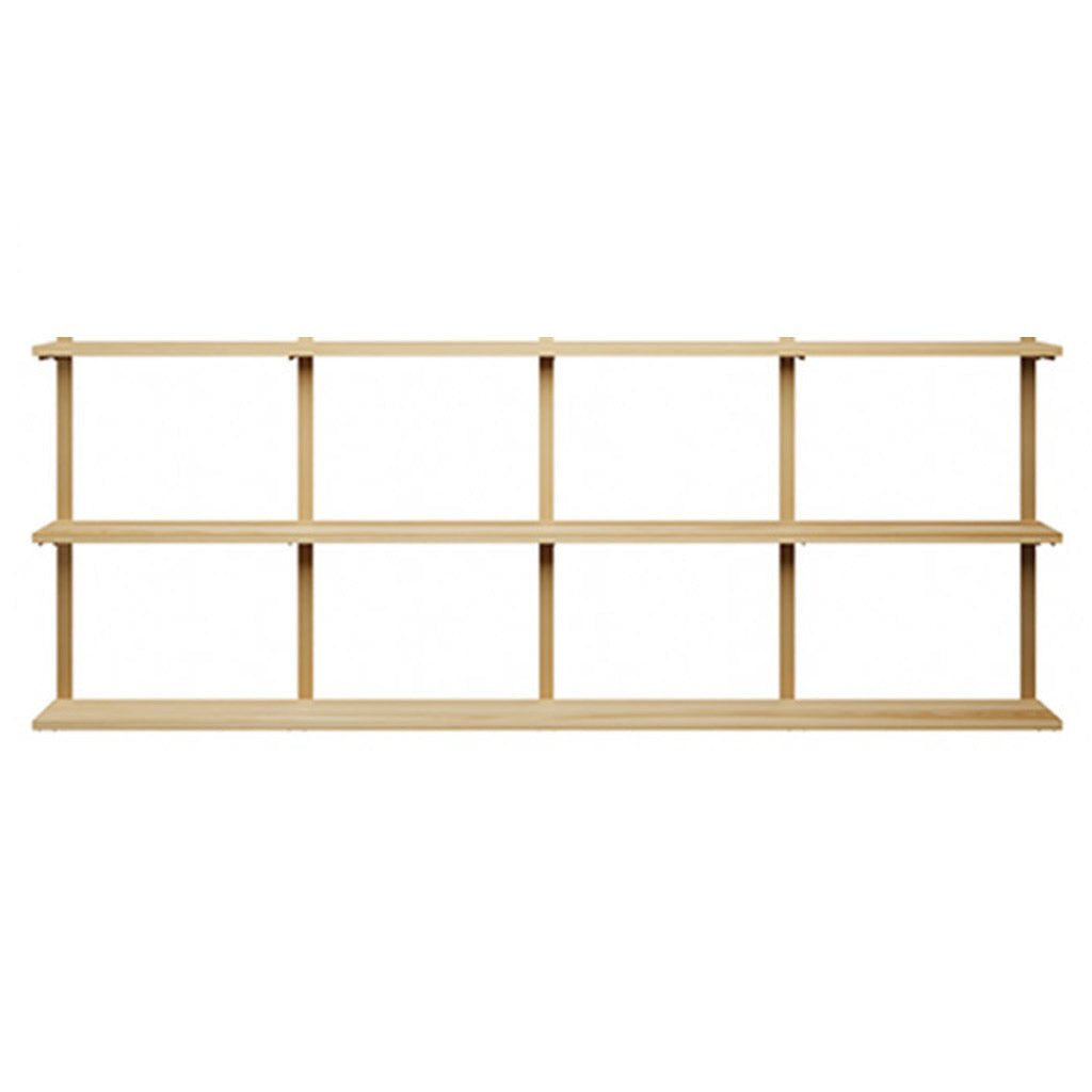 3 tier shelving unit with heavy duty shelf brackets in ash and black. 96"x37"