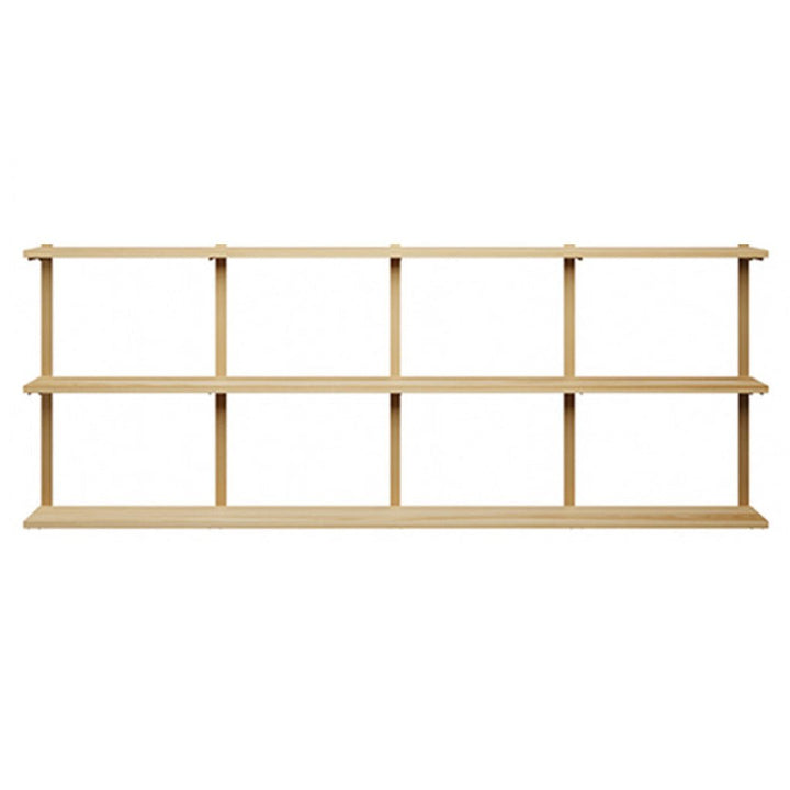 3 tier shelving unit with heavy duty shelf brackets in ash and black. 96"x37"