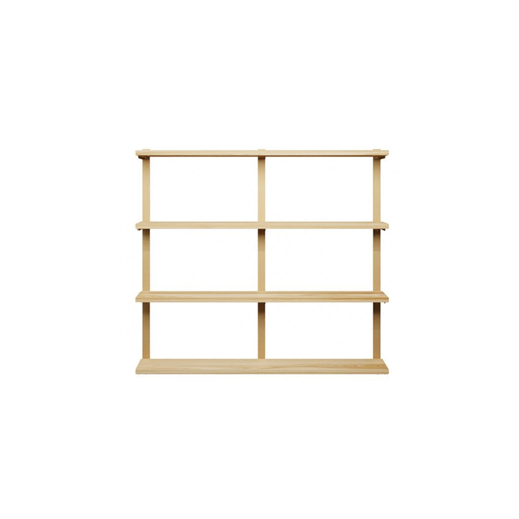 4 tier bookshelf in ash and brass brackets by Vault Furniture. 48"x44"