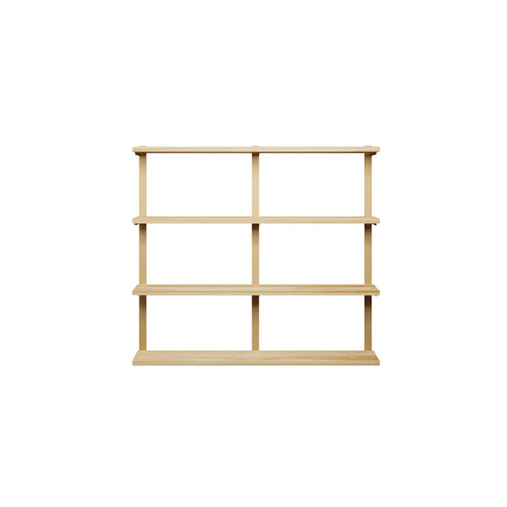 4 tier bookshelf in ash and brass brackets by Vault Furniture. 48"x44"