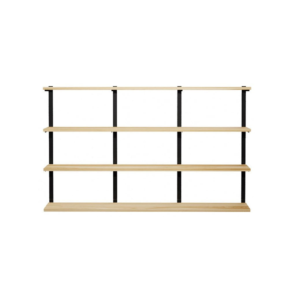 4 tier bookshelf in ash and black brackets by Vault Furniture. 72"x44"