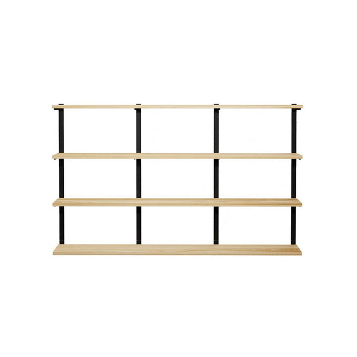 4 tier bookshelf in ash and black brackets by Vault Furniture. 72"x44"
