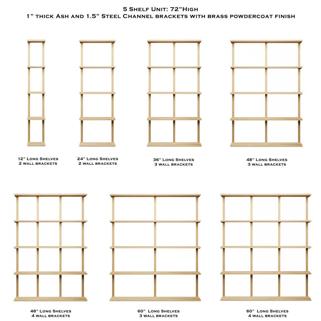 Large wall mount shelving unit sizes by Vault Furniture