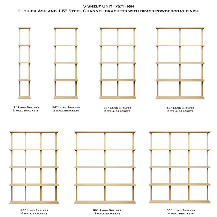 Large wall mount shelving unit sizes by Vault Furniture