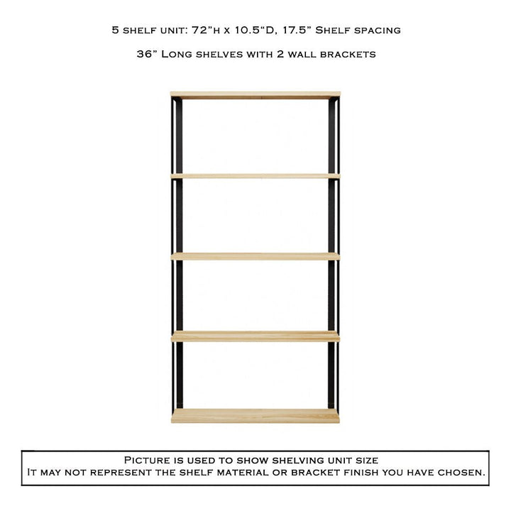 5 Tier wood shelves 36x72 by Vault Furniture