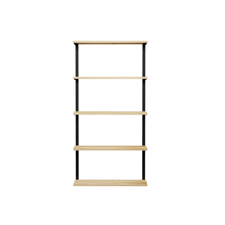 5 tier floating wall shelves, ash and black brackets. 36"x72" by Vault Furniture