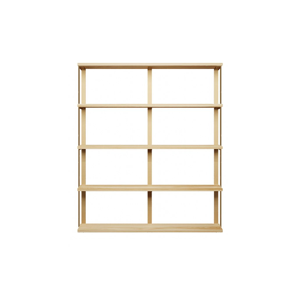 heavy-duty wall mounted shelving unit. custom bookshelves in black walnut with black steel shelf brackets. 48" long shelves with 2 wall brackets by Vault FUrniture