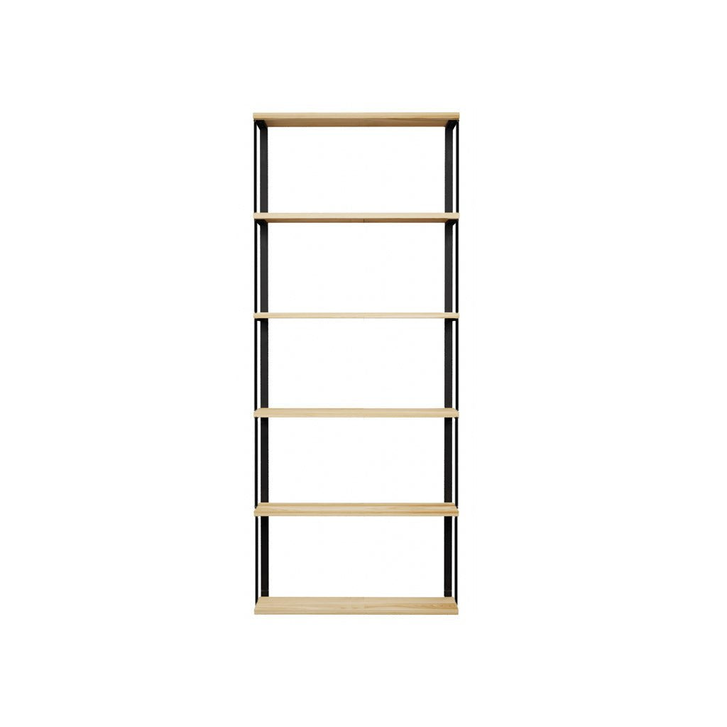 6 tier wall shelves with bookend brackets. 36"L x 89.5" by Vault Furniture