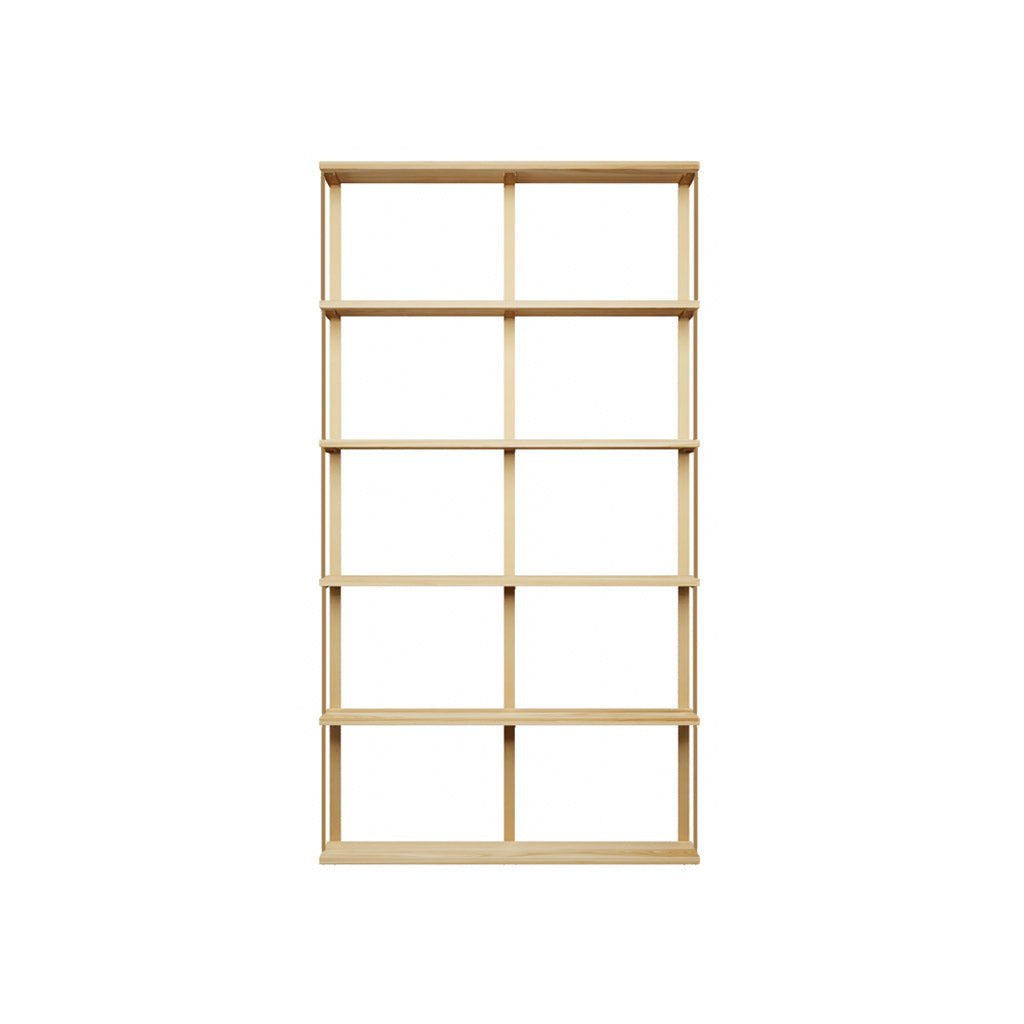 6 tier wall mount shelves with bookend brackets. 48"L x 89.5" by Vault Furniture