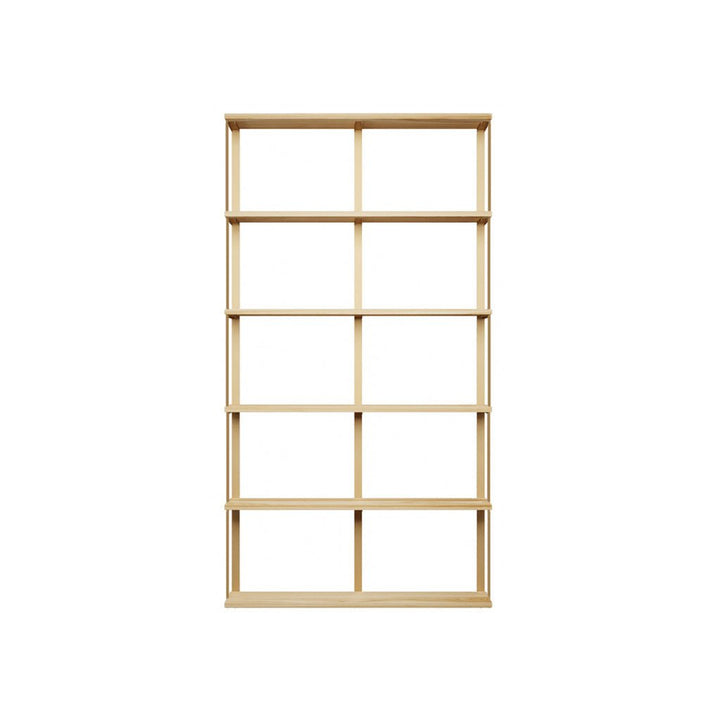 6 tier wall mount shelves with bookend brackets. 48"L x 89.5" by Vault Furniture