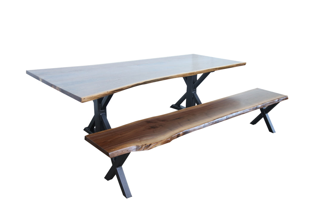 Live edge black walnut dining set _ Vault furniture