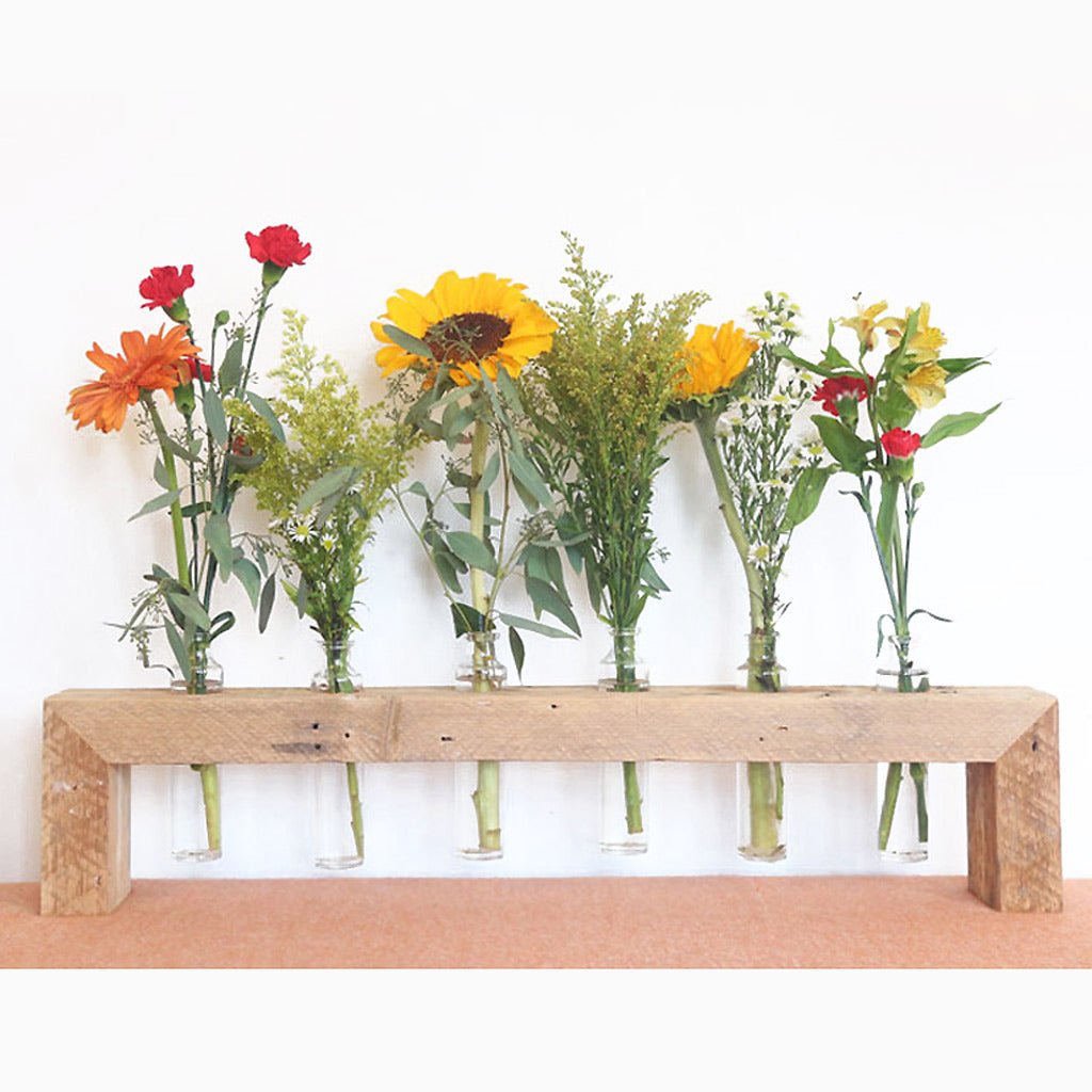 Reclaimed Wood Vase: 3 Bottle