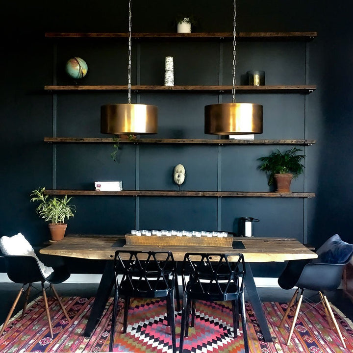 Reclaimed pine wall mount shelves by Vault Furniture