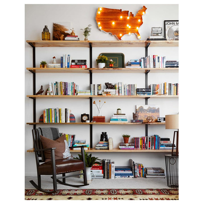 large modern farmhouse shelving. 5 shelf wall bookcase by Vault Furniture