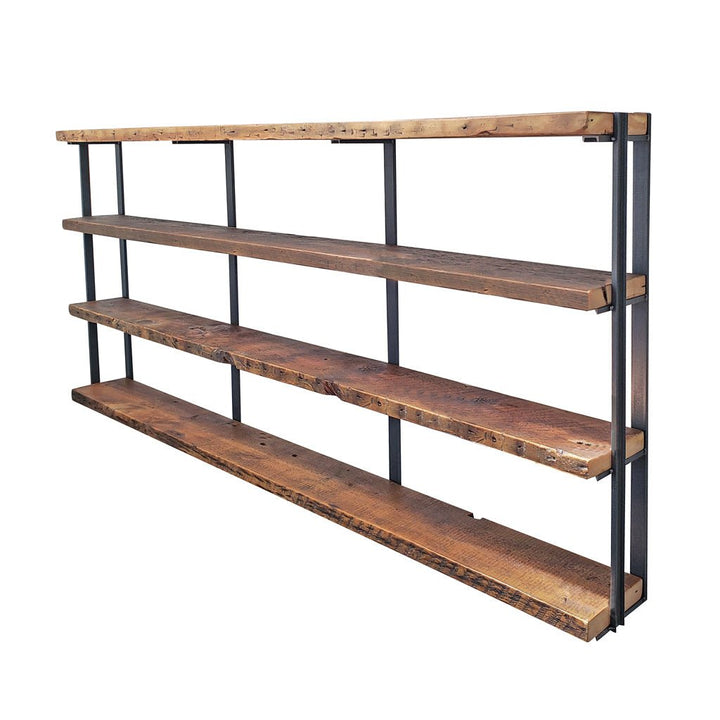Wall Mounted Shelving: 4 Shelf Unit with Bookends 44" H