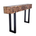 Reclaimed Beam and steel Console Table