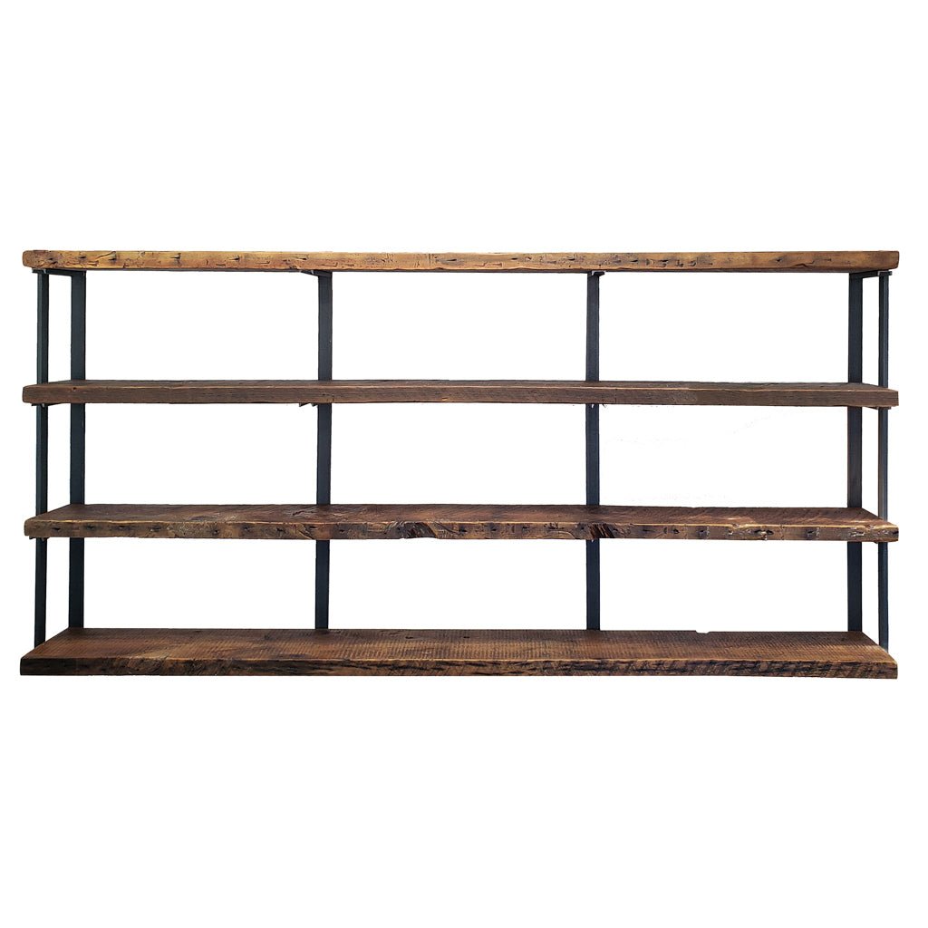 Wall Mounted Shelving: 4 Shelf Unit with Bookends 44" H