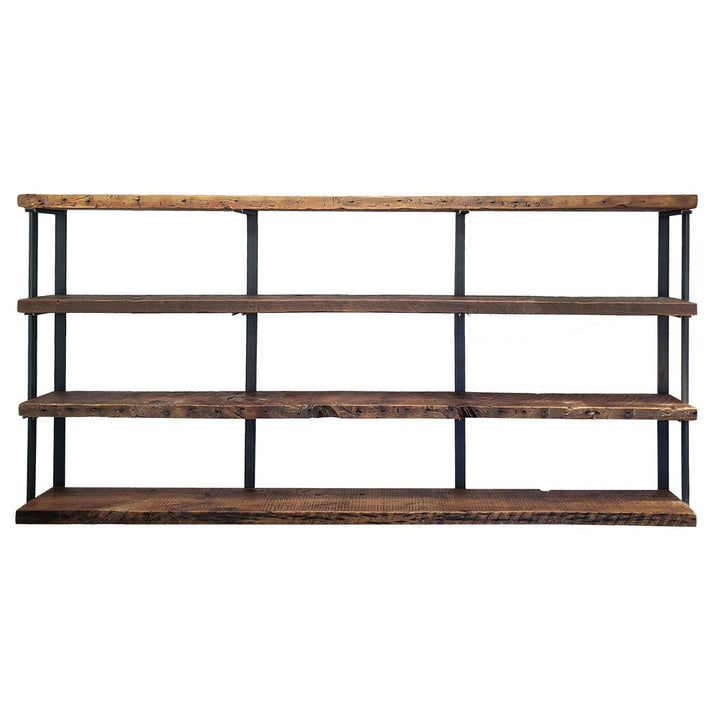 Wall Mounted Shelving: 4 Shelf Unit with Bookends 44" H