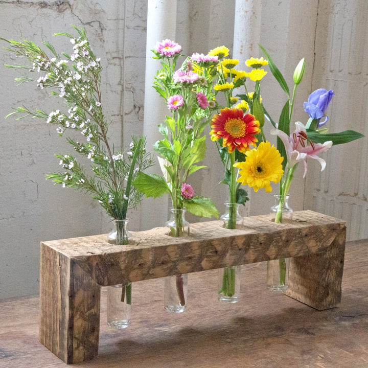 Reclaimed Wood Vase: 3 Bottle