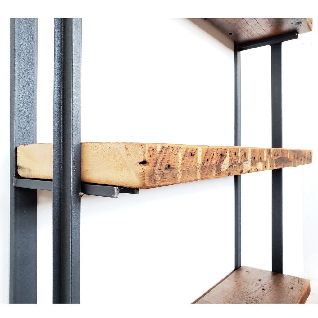 Wall Mounted Shelving: 3 Shelf Unit with Bookends 37"H
