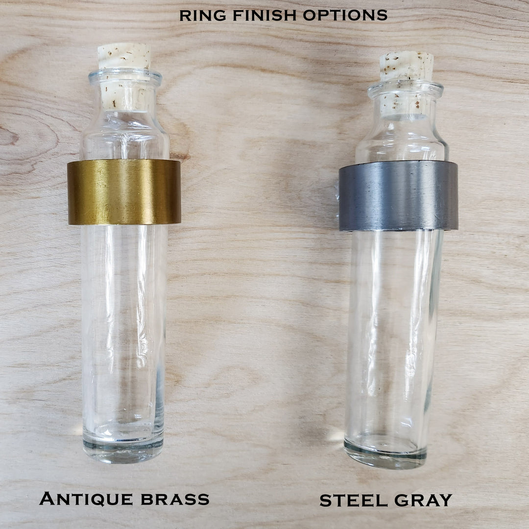 Metal ring vase for wall minimal wall decor. Antique brass or steel finish by Vault Furniture
