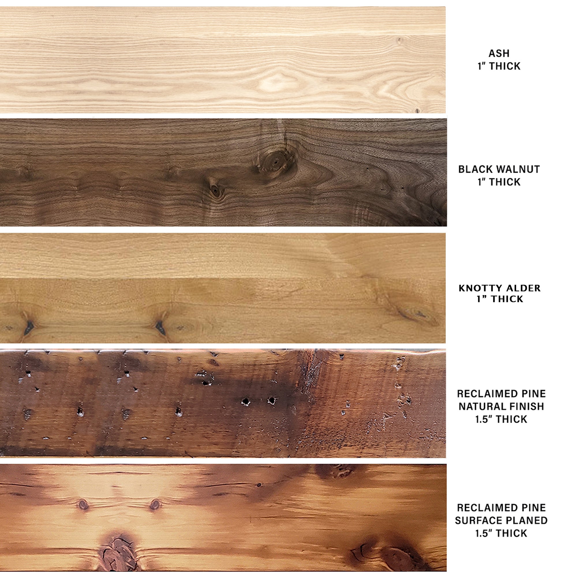 Solid Wood & Steel Finish Samples for Custom Shelving – Vault
