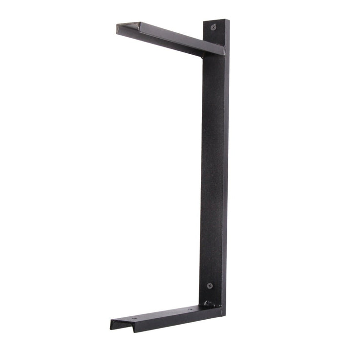 Heavy duty wall mount shelf bracket for 2 floating shelves. Solid American steel channel with black powder coat finish. Handmade in USA by Vault Furniture