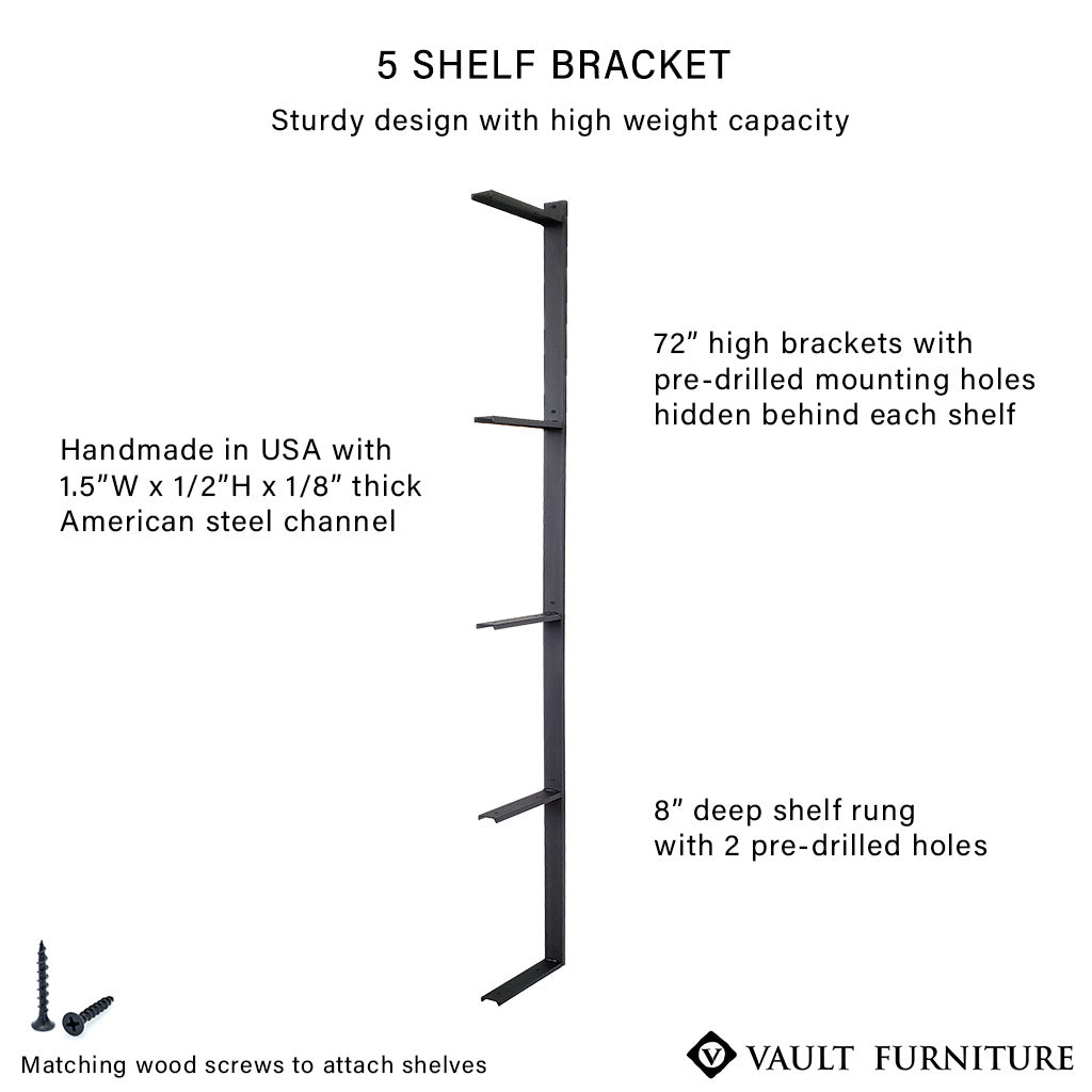 heavy duty wall mount shelving unit bracket by Vault Furniture