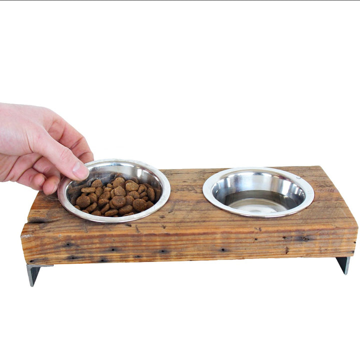 rustic small breed pet bowl