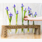 Rustic wood Centerpiece: 5 Bud Vase