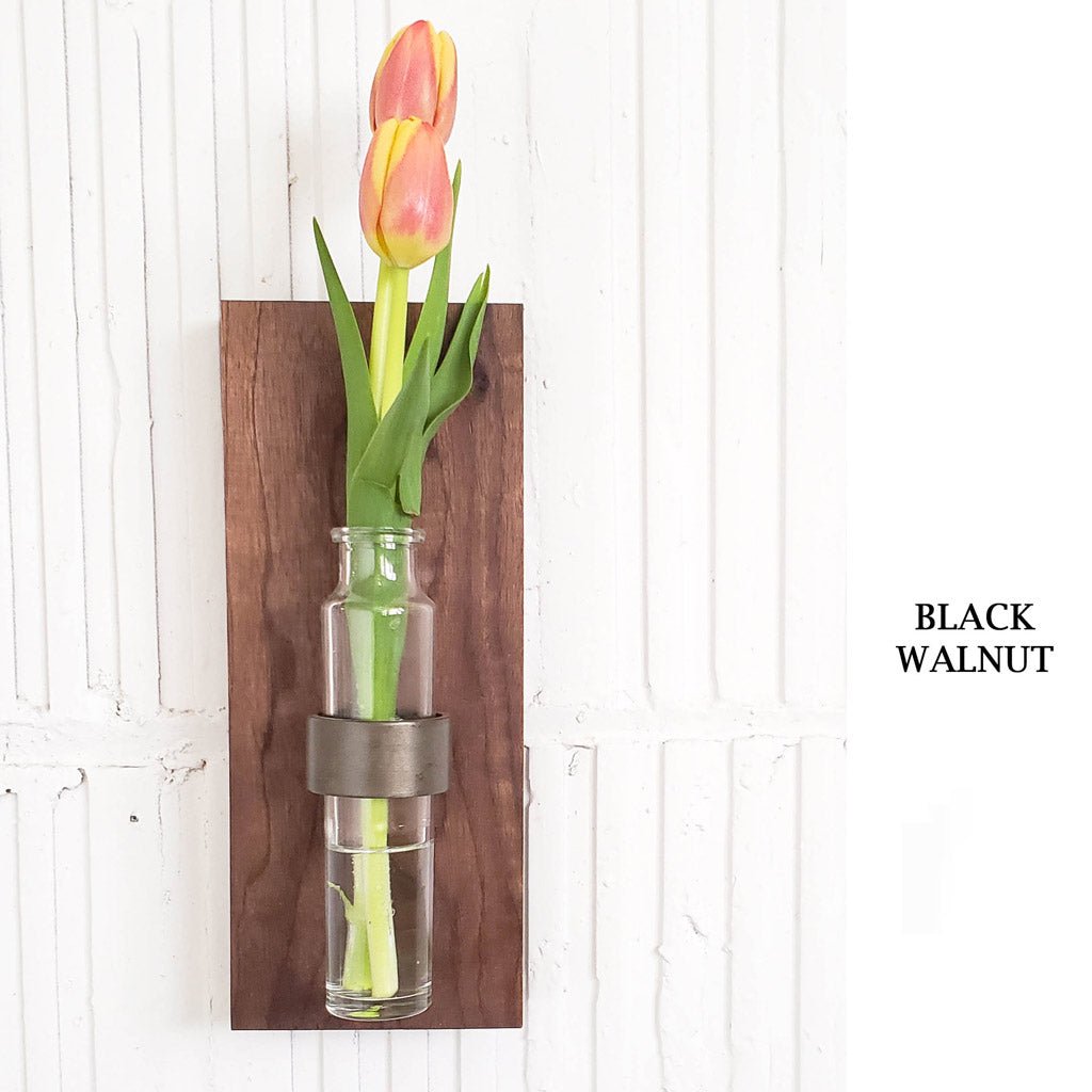 Black walnut wall sconce decor hand-made by Vault Furniture