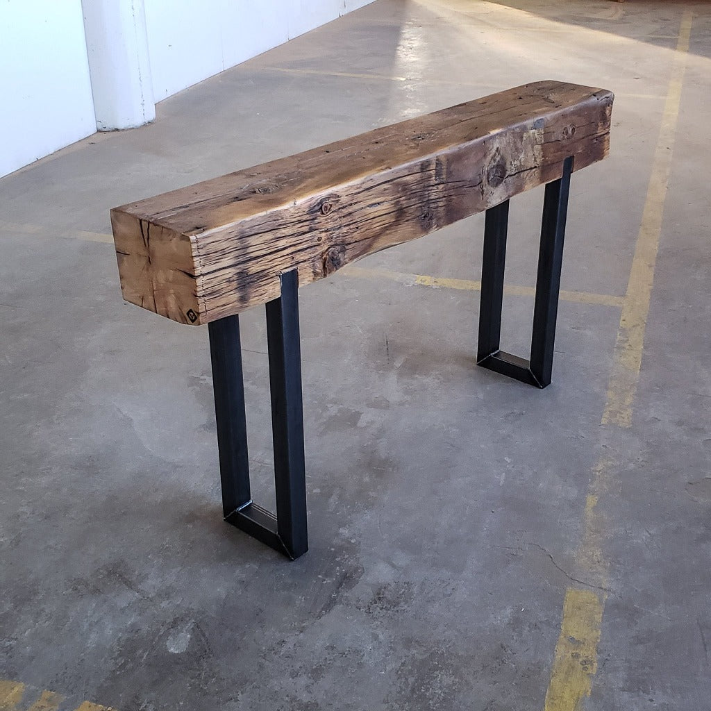 Rustic Beam Console Reclaimed Wood Beam Console Table | Vault Furniture