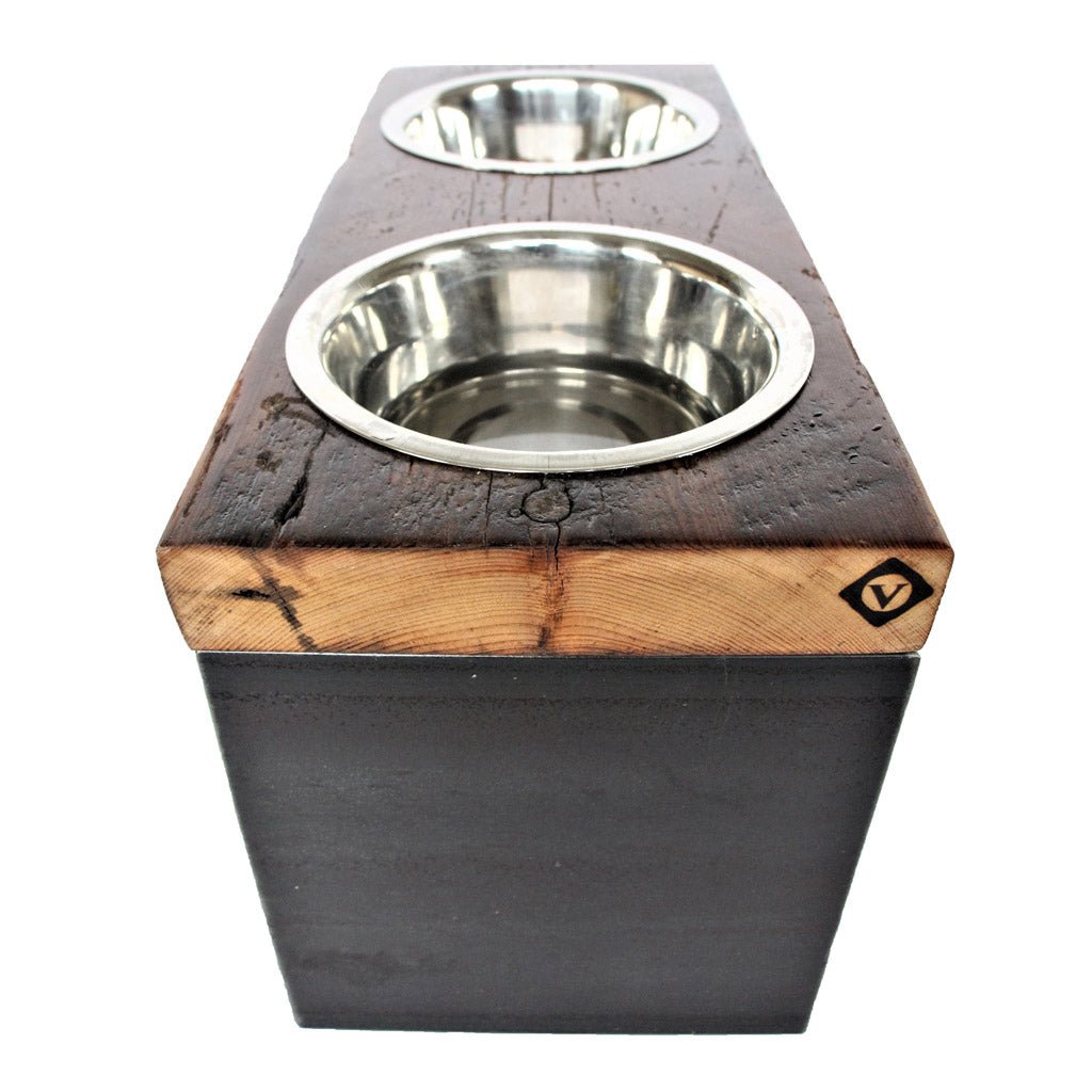 large industrial elevated dog bowl.
