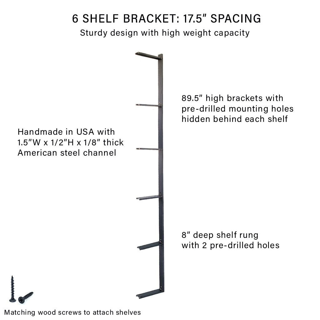 American steel shelf bracket 6 shelf 89.5" high by Vault Furniture