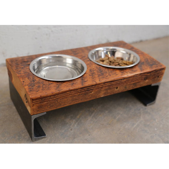 Rustic Elevated Pet Feeder Medium Breed Vault Furniture