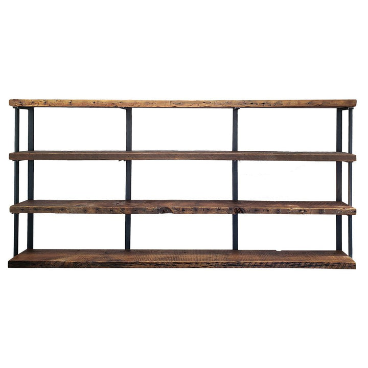 Wall Mount 4 Shelf Unit: 44" Height with Bookend Brackets